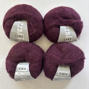 Lang Yarns Alpaca Superlight Lot of 4 Luxe Soft‎ 199m Burgundy
